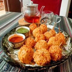A picture of Stuffed Bread lollipops.