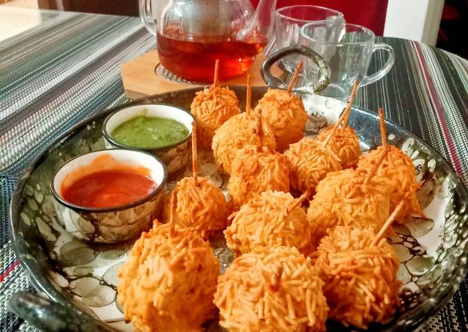 Simple Way to Make Quick Stuffed Bread lollipops