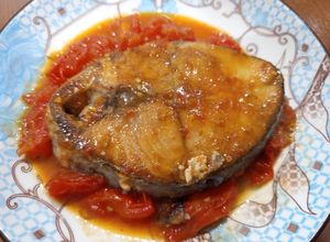 Hình của món Cá thu chiên xốt cà chua.