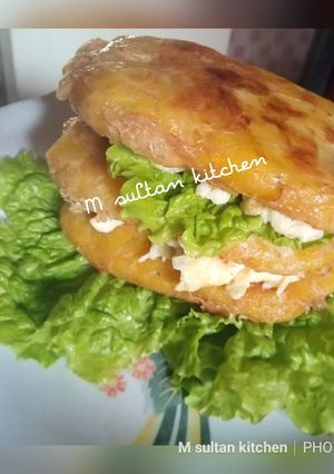 A picture of My plantain sandwich.