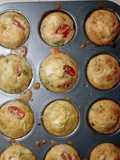 Fluffy savory egg and cottage cheese muffin