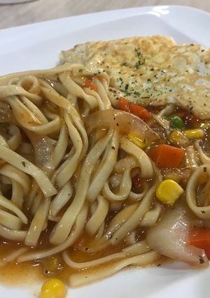 蘑菇醬 洋蔥炒麵 的食譜成品照片