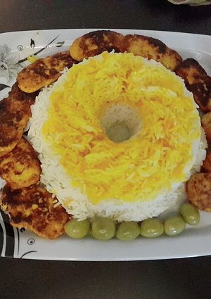 عکسی از دستور کوکوی مرغ با برنج😋😋😋