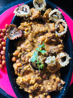 A picture of Split moong dal karela.