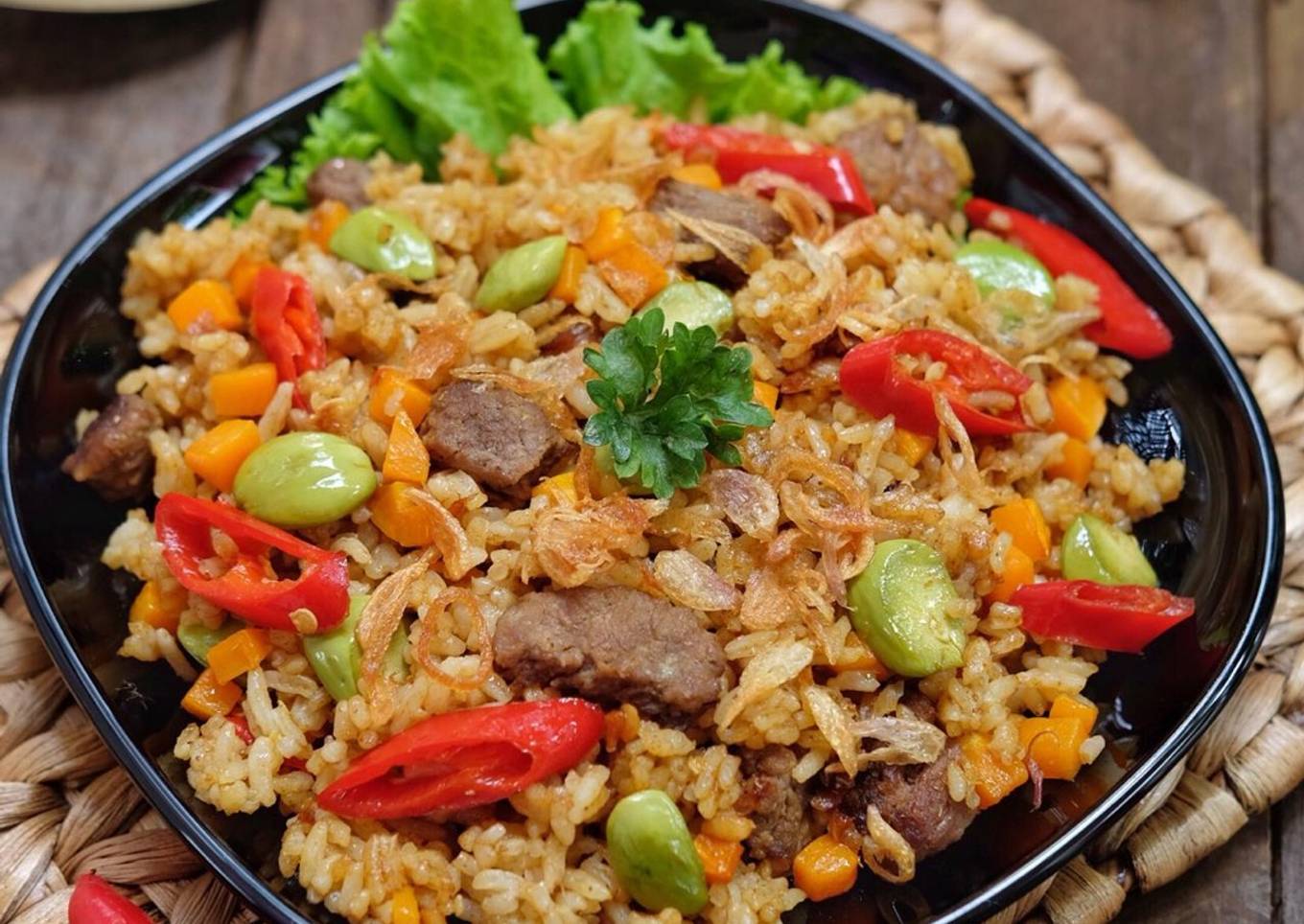 Resep Nasi goreng rendang daging & petai, Bisa Manjain Lidah