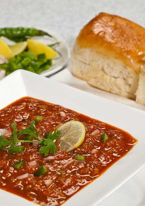 A picture of Pav Bhaji... a tasty version of mixed vegetables.