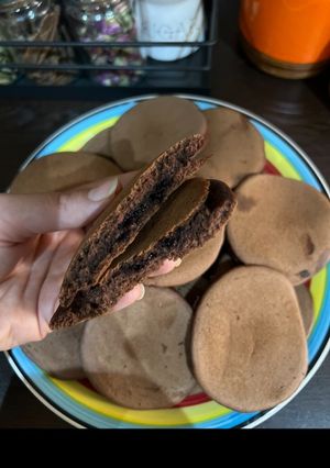 عکسی از دستور پنکیک شکلاتی مغزدار
