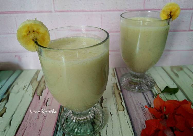 Resep Banana Ice Milk #pr_recookminumandingin, Bisa Manjain Lidah