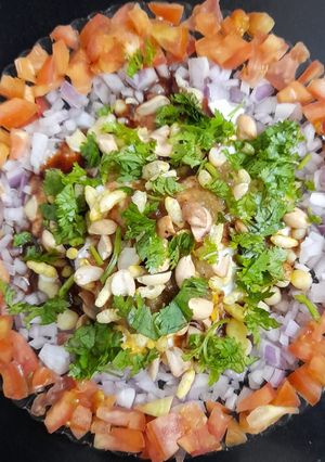 A picture of Cheese Dahi Bhalla Chaat.