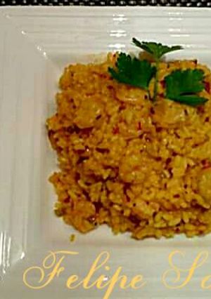 Una foto de Arroz con gambas
