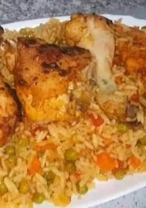 صورة لوصفة الارز بالدجاج والاخضار