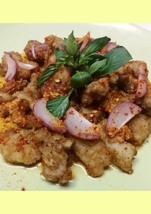 รูปของ 🐟ปลาแพนกาเซียสทอดลาบแซ่บ🌶️