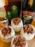 Tiramisu en verrines Baileys, crème de marrons / châtaignes et salted caramel chocolate Starbucks