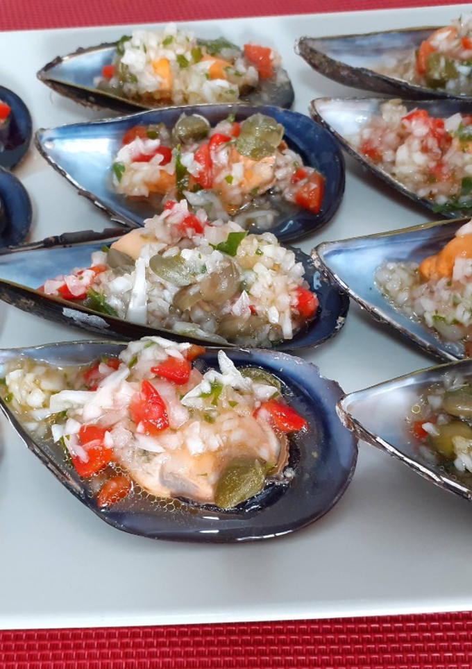 Una foto de Mejillones con vinagreta