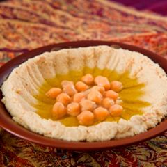 A picture of Chickpeas puree and tahini - hummus bi tahini.