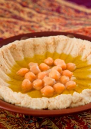 A picture of Chickpeas puree and tahini - hummus bi tahini.