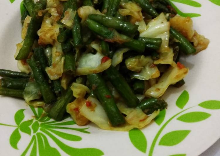 Cara mudah Menyiapkan Ongseng kacang panjang kubis yang Sempurna