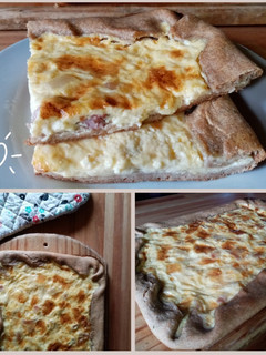 Una foto de Quiche de queso y panceta con masa integral 🥰