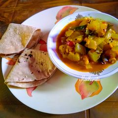 A picture of Watermelon rind curry.