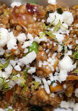 A picture of Cheesy Veggie Pearl Millet (Bajra).