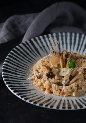 A picture of Creamy Mushroom Risotto with Parmesan.