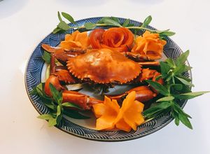 Hình của món Cua hấp bia.