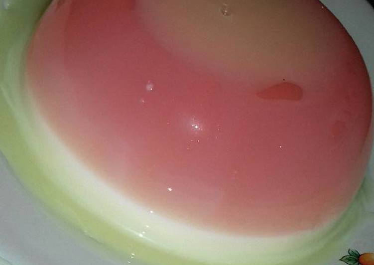 Puding susu lapis agar with coco