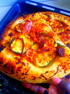 A picture of Pizza Series - The Pizza Toppings: Cucumber Onion Pizza.
