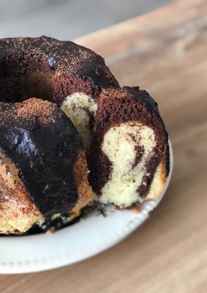 Una foto de Budín marmolado en 10 minutos