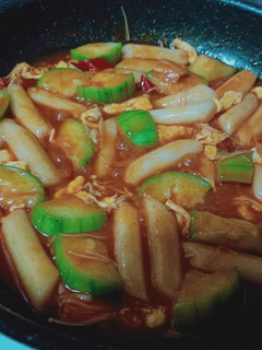 青蔬辣炒年糕 的食譜成品照片