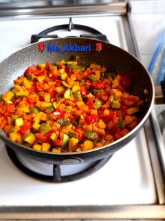 عکسی از دستور 🌱خوراک کدو سبز(وگان)