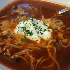 A picture of Instant Pot Chicken Enchilada Soup.