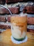 Dalgona coffee matcha latte