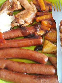 Foto resep Sausage,Chicken Wings & Vegetable With BBQ Sauce