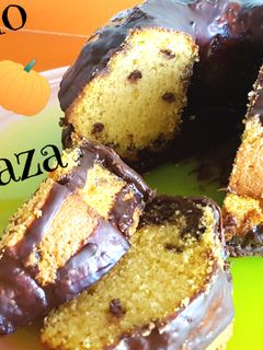 Una foto de Cómo hacer bizcocho de calabaza esponjoso, con pepitas de chocolate