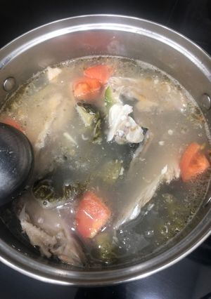 Hình của món Canh cải chua đầu cá hồi.
