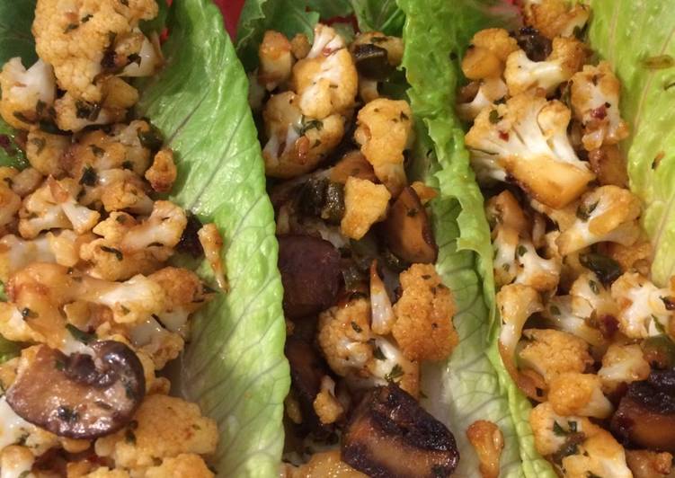 Easiest Way to Make Award-winning Spicy cauliflower lettuce wraps