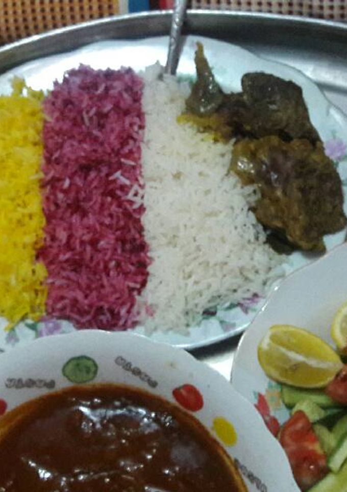 صورة لوصفة رز ولحم بشكل جديد