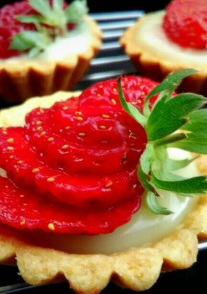 Foto resep Pie vla stroberi