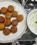 Protein Rich Cheesy Falafel with Tzatziki Dip