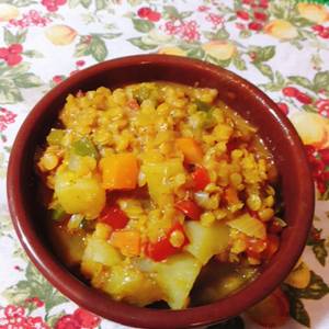 Lentejas turcas con vegetales