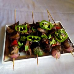 Kidney kebabs A picture of Kidney kebabs.