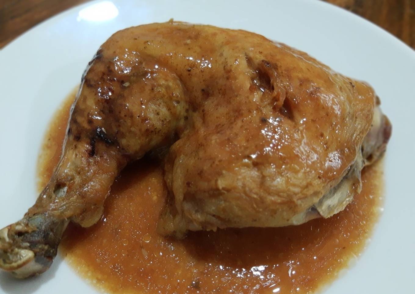 Cuarto de pollo en cocción lenta, terminado en Airfryer