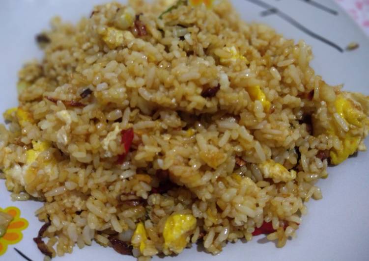 makanan Nasi goreng bumbu iris Jadi, Lezat Sekali