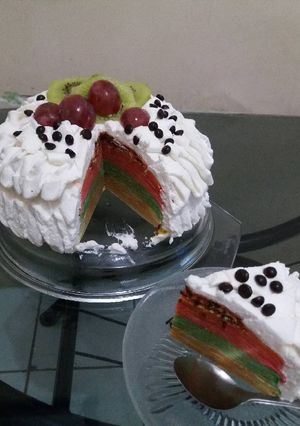 Foto resep Rainbow mille crepes