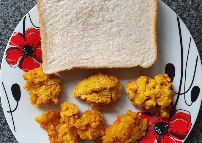 Prawn an Onion Fritter sandwich