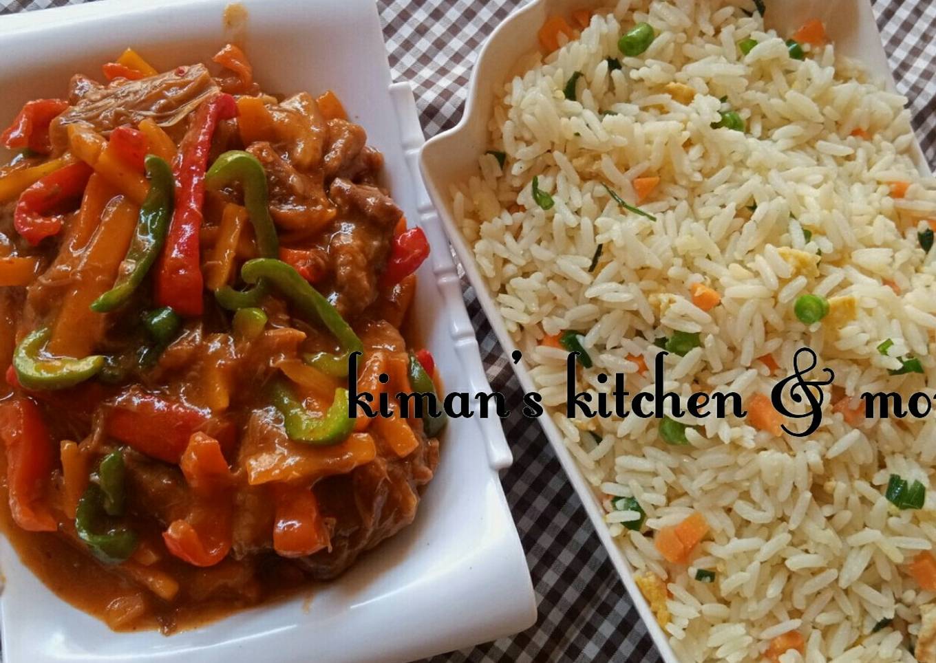 Chinese rice with shredded beef