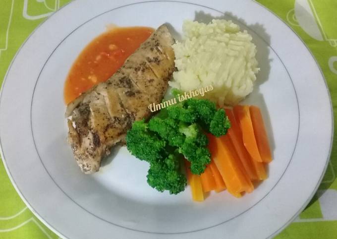 Grilled chicken breast teflon