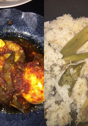 Foto resep Nasi liwet dan terong telur balado