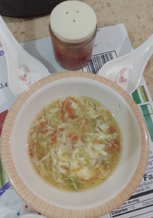 A picture of Chicken Corn vegetable soup.